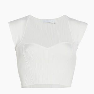 Jonathan Simkhai White Abia Crop Top